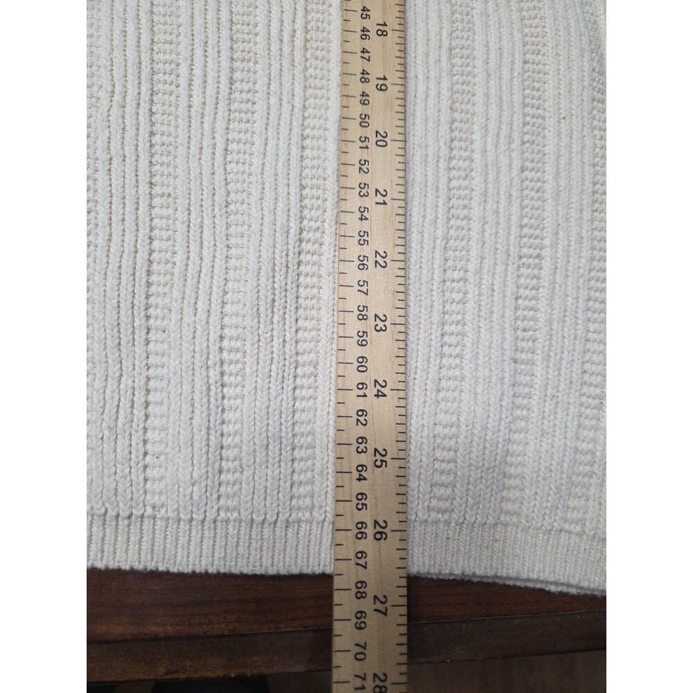 Hampton Bay Trading Co Vintage Sweater Large Cream White Ribbed Knit Cotton USA - Picture 4 of 5
